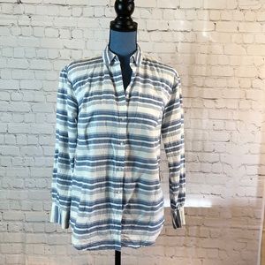 a new day blue striped button down shirt.